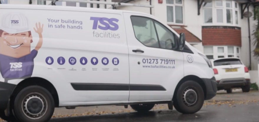 TSS facilities van going to an air conditioning Brighton job