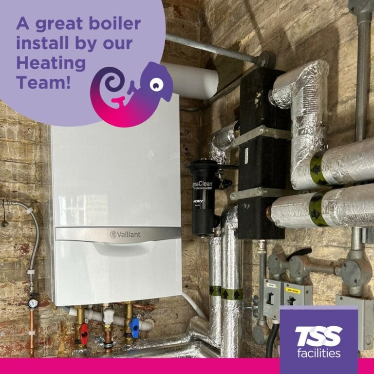 Boiler installation by the Heating Team at TSS Facilities